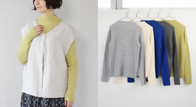 mumokuteki｜ふんわりした肌触りの ボトルネックプルオーバー