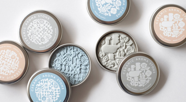 気軽に香りを持ち運べる 陶器のアロマストーン Birds Words バーズワーズ キナリノモール