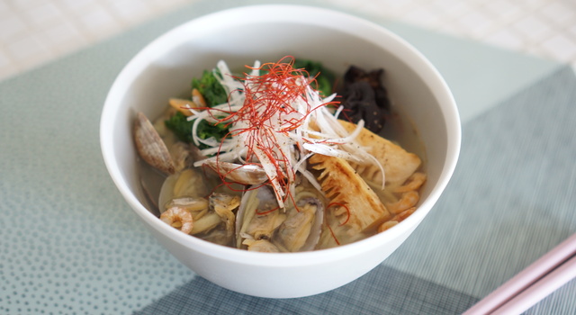 Kozレシピ アサリと菜の花の塩ラーメン Kozlife コズライフ キナリノモール