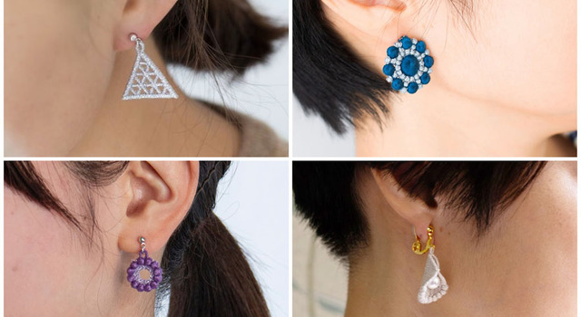 MOS✳　手刺繍アクセサリー　ピアス　イヤリング 40代女性が普段使い出来る刺繍ピアス/イヤリング5選 - トリプル・オゥ