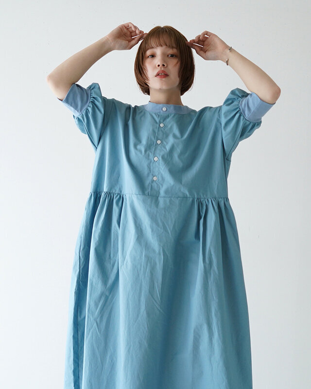完売アイテムが再入荷／淡いブルーとふんわり袖がかわいい♡ワンピース
