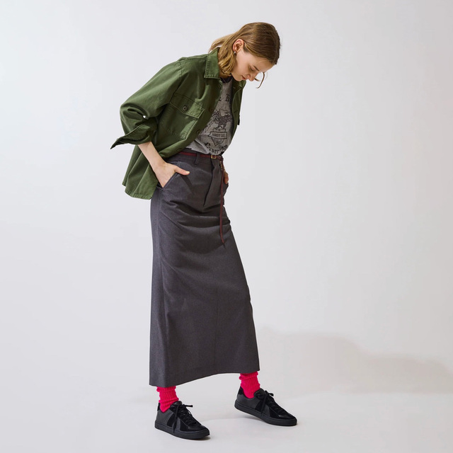 shinzone クライスラー スカート チョーク ストライプ グレー スカート Shinzone（シンゾーン）】CHRYSLER SKIRT クライスラースカート