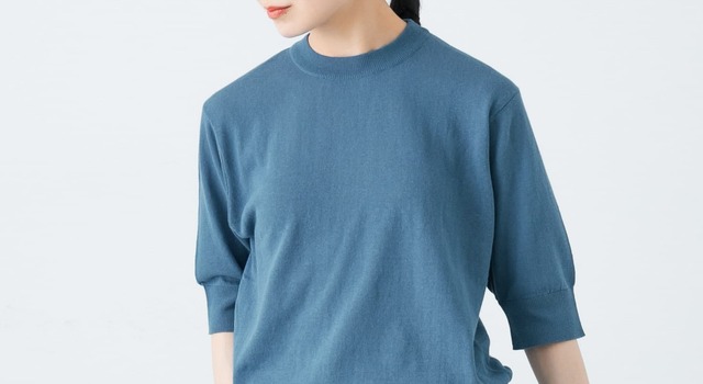 “かぐれ”コットンクルーネック5分袖プルオーバー・L/GRAY おすすめ】 かぐれ（カグレ）の「コットンクルーネック5分袖プル