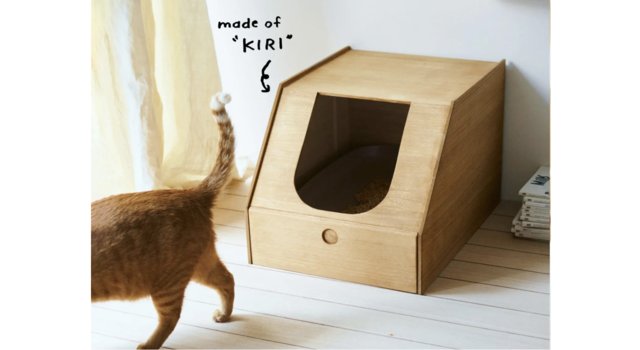 オルネドフォイユ オルネコ 桐のトイレカバー 猫トイレ カバー オルネコ 桐のトイレカバー｜オルネコ（爪とぎ・トイレ