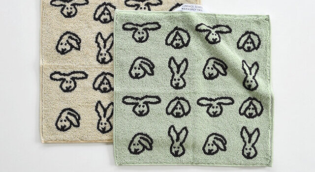 うさぎの顔が並んだキュートなタオルが再入荷！ - cortina(コ
