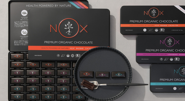 スウェーデンで開発された NOX プレミアムオーガニックチョコレート