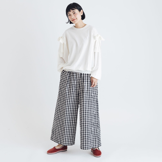 再入荷🎈 】 ゆったりシルエットのギンガムチェックパンツ - くらす