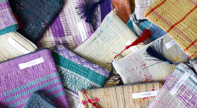 ヴィンテージカンタキルトで仕立てたポーチが登場！ - The Tastemakers