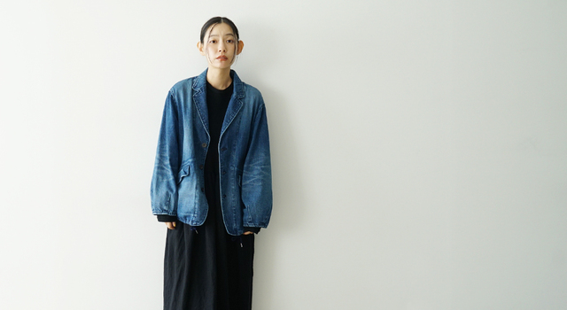 細部まで丁寧なディテールのヴィンテージ加工デニムジャケット】Mochi