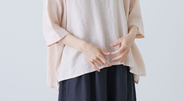 かぐれ リネンドットスカート natural （コットンリネン