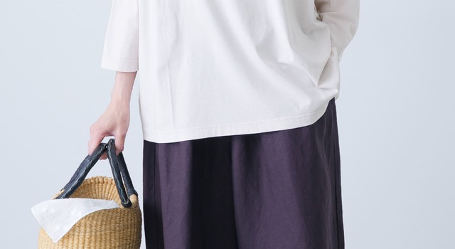 【美品】 かぐれ カットソー プルオーバー クルーネック ワイドシルエット ドライな質感が季節に寄り添う ワイドシルエットのカットソー