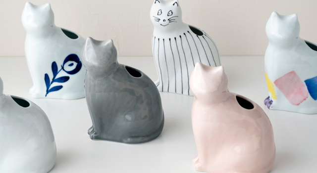 オブジェにもなる。ネコの花入れ◎／ - ハウスグラム(ハウスグラム