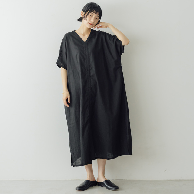 ドゥーズィエムクラス エブリデイアイライク リネン コットンワンピース ブラック 再販決定＆ご予約受付中✨ ラクチン、かわいい、すぐ乾く！リネン