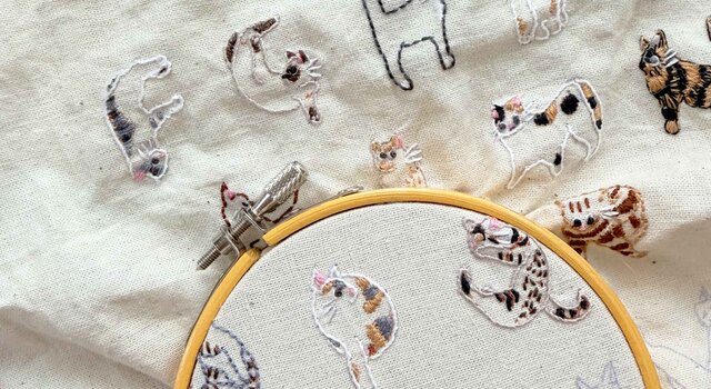 うちのコを刺繍するスペシャルな時間。猫ちゃんのおなまえ刺繍