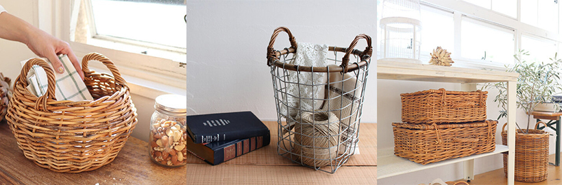 ぐっと素敵なインテリアに♪簡単＆お洒落に片づく「かご・バスケット」特集